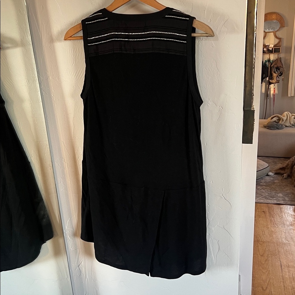 Anthropologie Deletta Black Top with Silver Accents - Picture 5 of 7